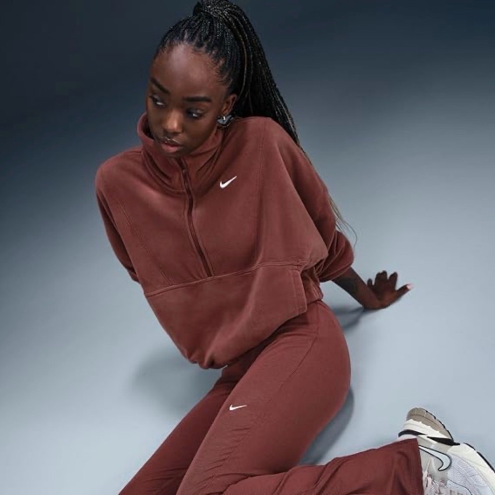 Nike Women's Maroon Half-Zip Sweatshirt